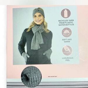 Serra Light Gray 3 PC Winter Glove, Hat, Scarf Set